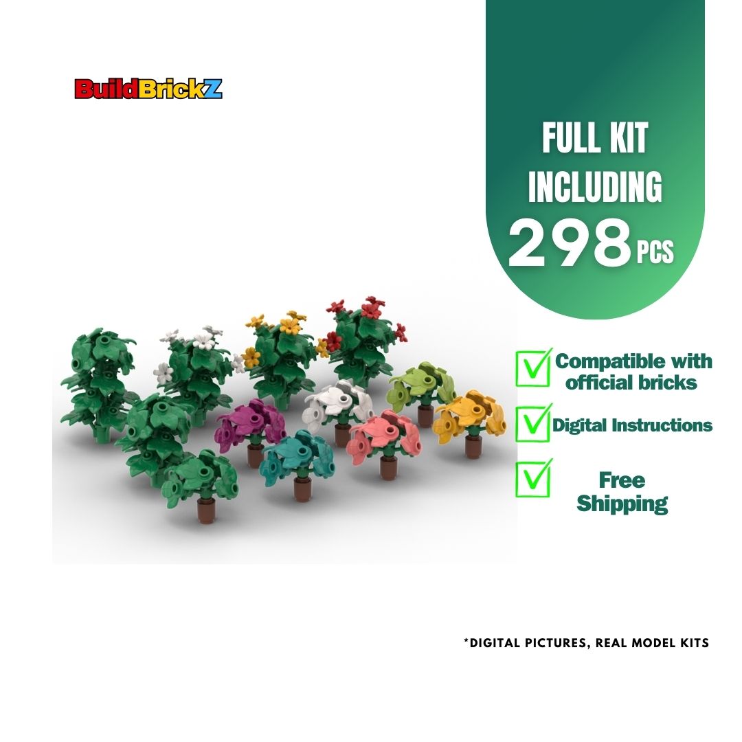 Colorful Bushes - 298 Pieces Building Set