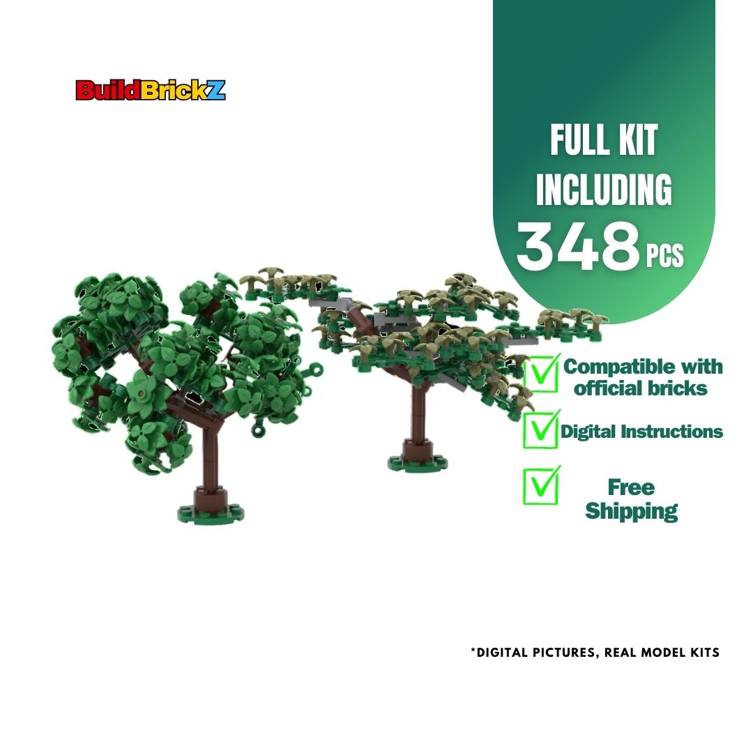 2 Trees - 348 Pieces Building Bricks Set