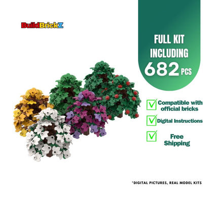 Colorful Bushes - 682 Pieces Building Set