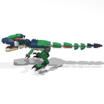 Blue-Green Allosaurus - 264 Pieces Building Set