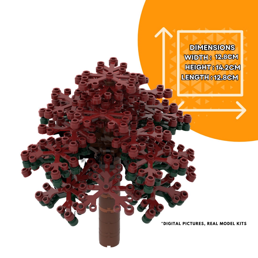 Dark Red Tree - 89 Pieces Building Set